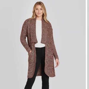 Pink/red open cardigan